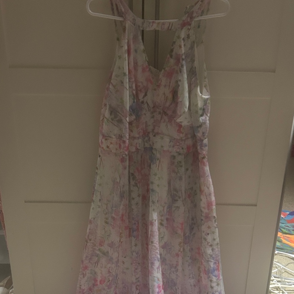 City Chic Floral Dress with Pink and Green Accents